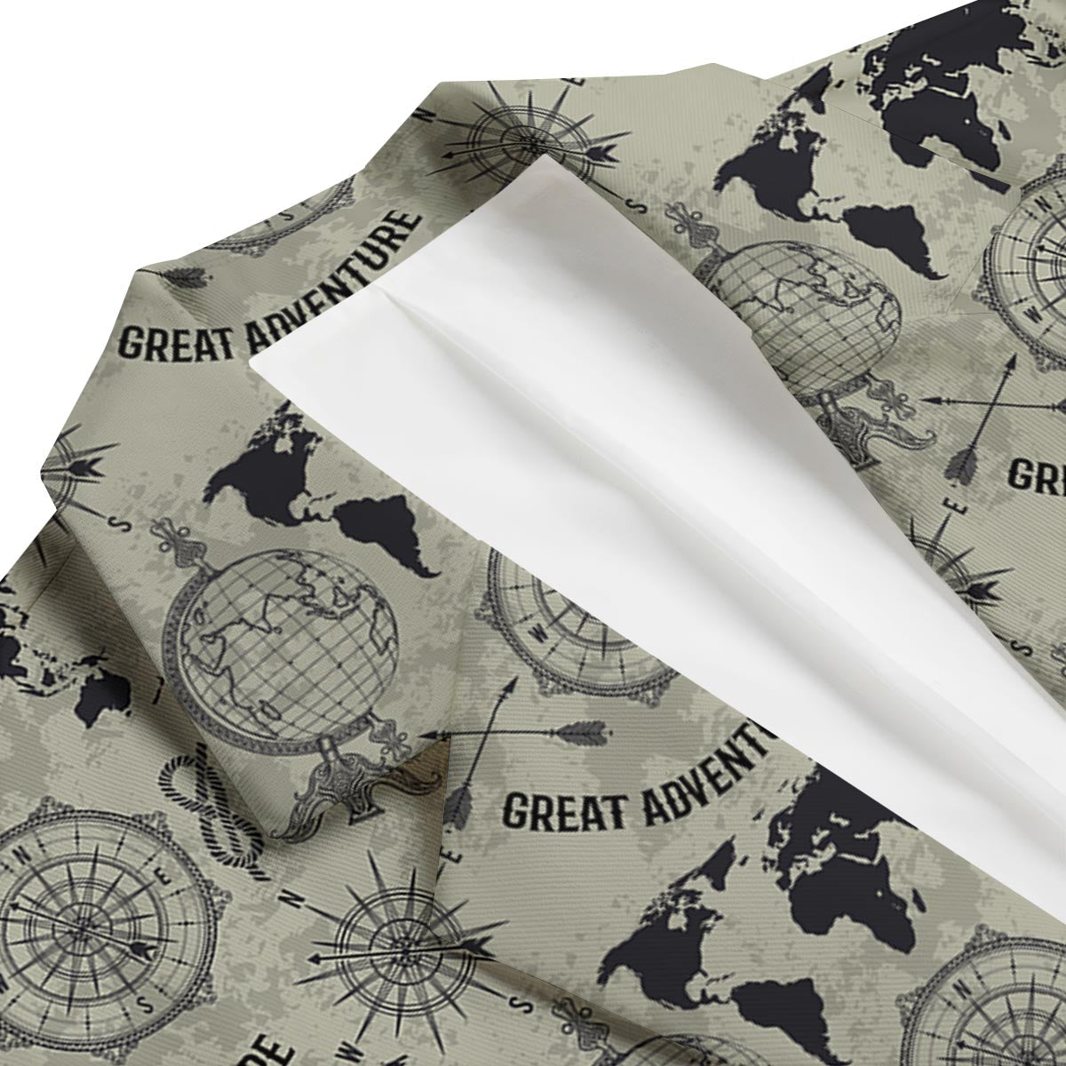 Print Pattern World Map Men's Blazer-grizzshop