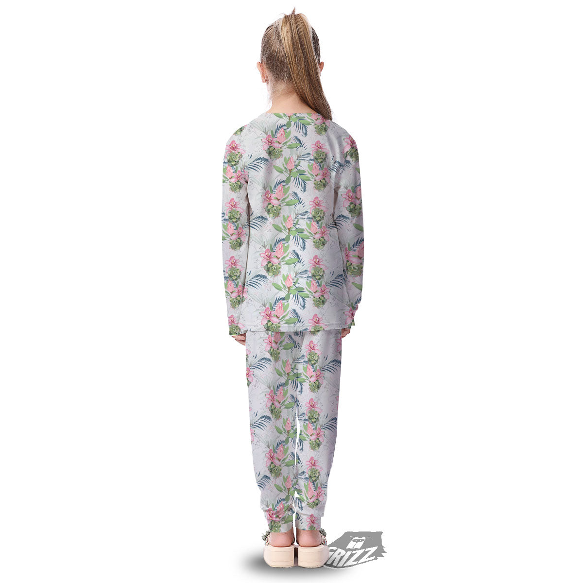 Protea Pink Print Pattern Kid's Pajamas-grizzshop