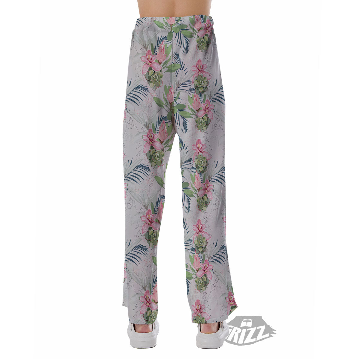 Protea Pink Print Pattern Pajama Pants-grizzshop