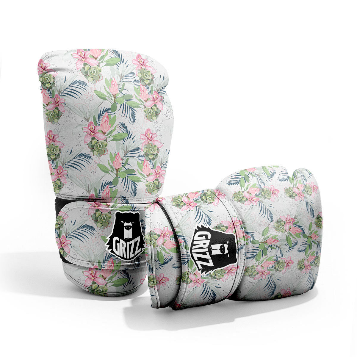 Protea Pink Print Pattern Sparring Gloves-grizzshop