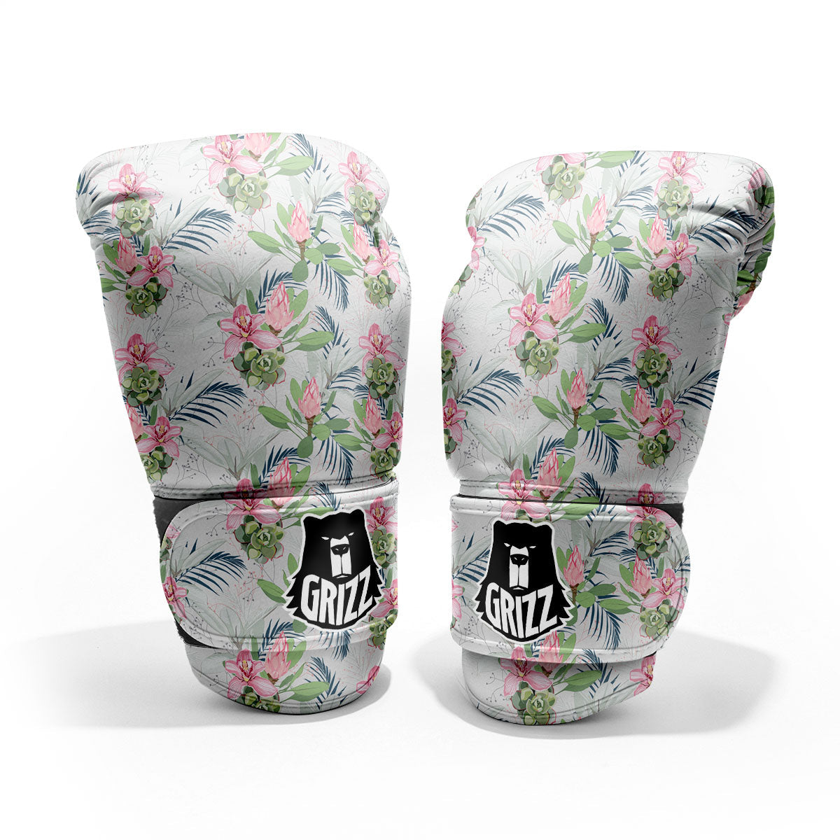 Protea Pink Print Pattern Sparring Gloves-grizzshop