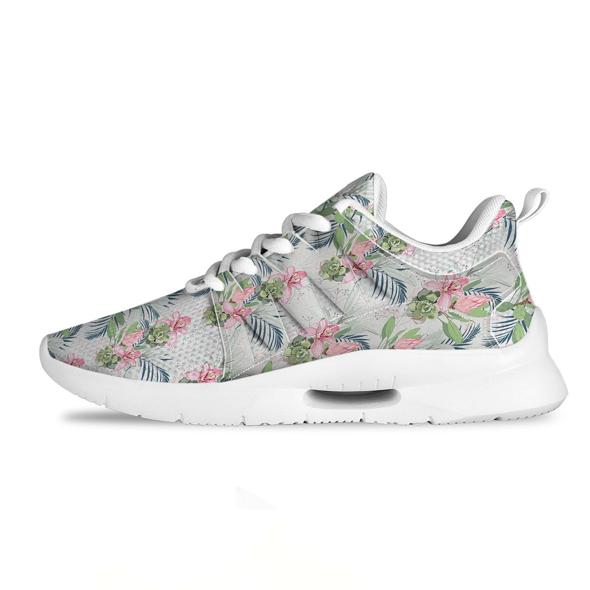 Protea Pink Print Pattern Tennis Shoes-grizzshop