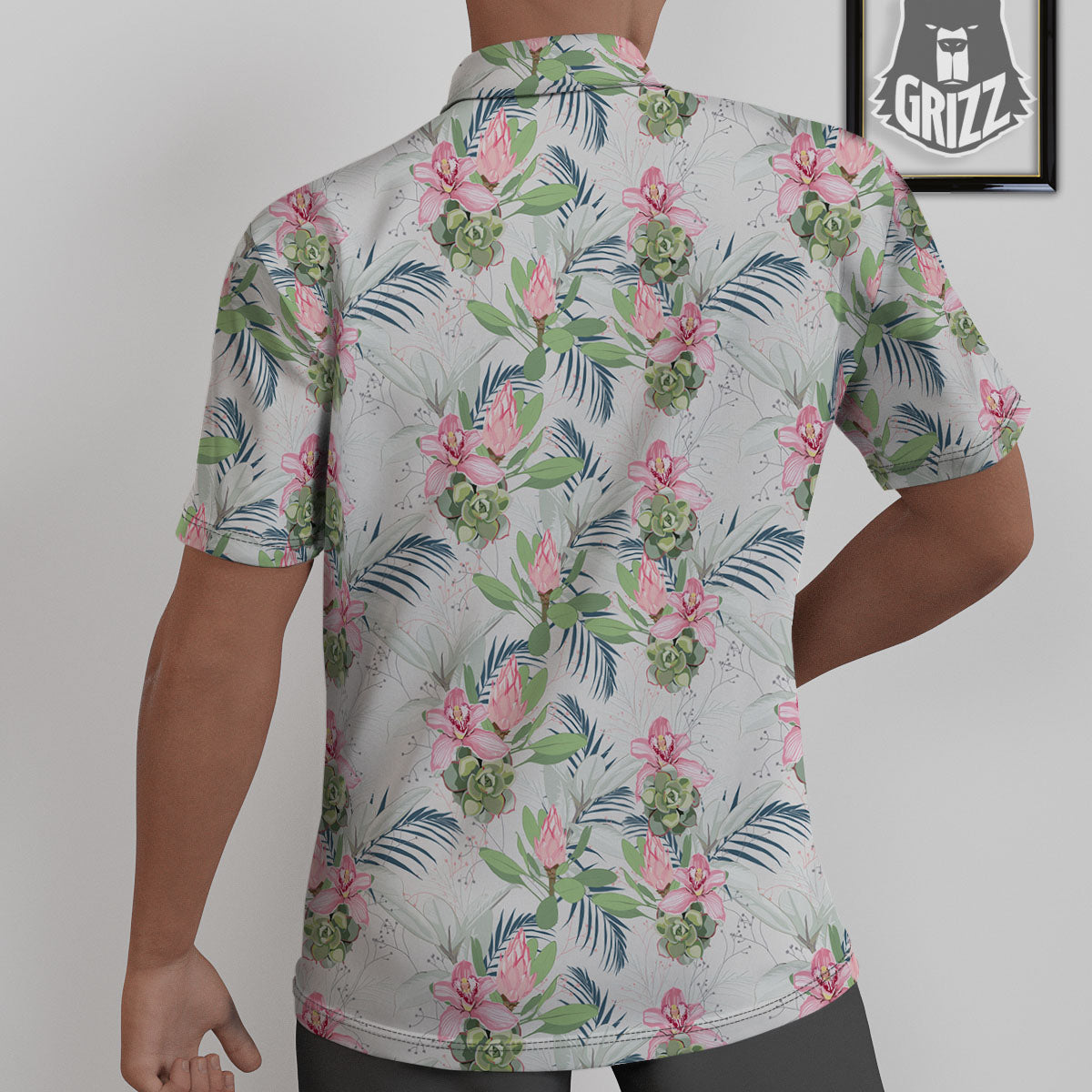 Protea Pink Print Pattern Untucked Shirts-grizzshop