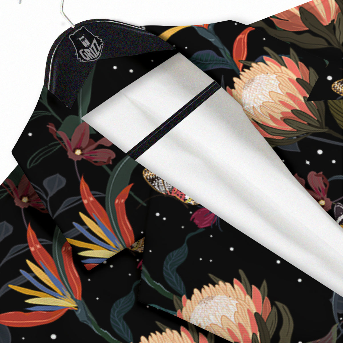 Protea Watercolor Print Pattern Men's Sport Coat-grizzshop