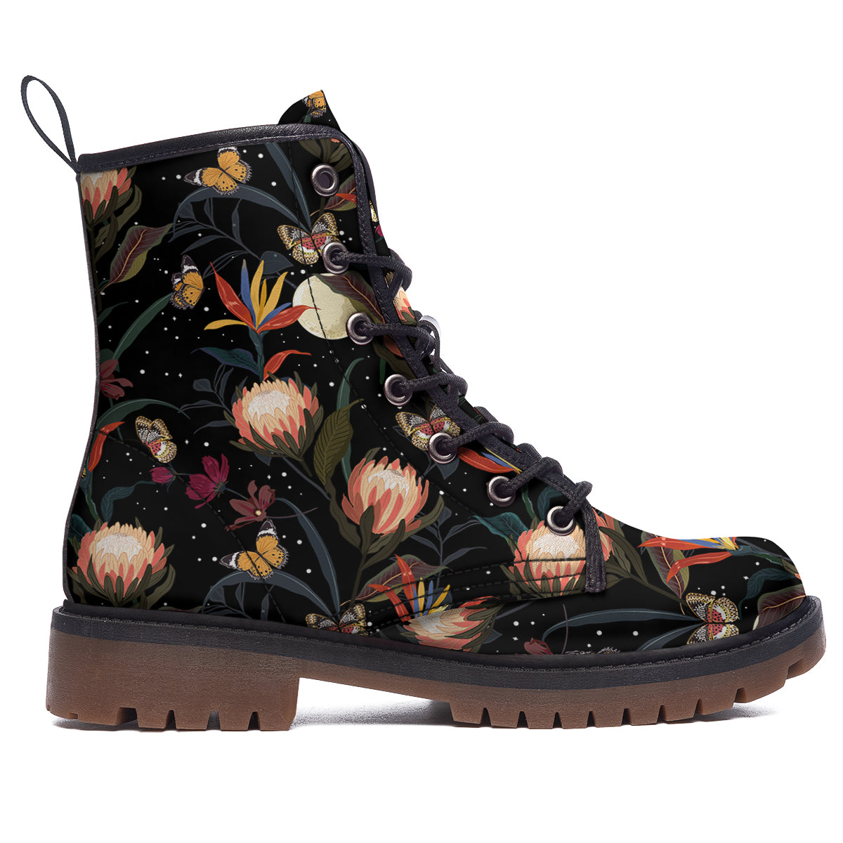 Protea Watercolor Print Pattern Work Boots-grizzshop