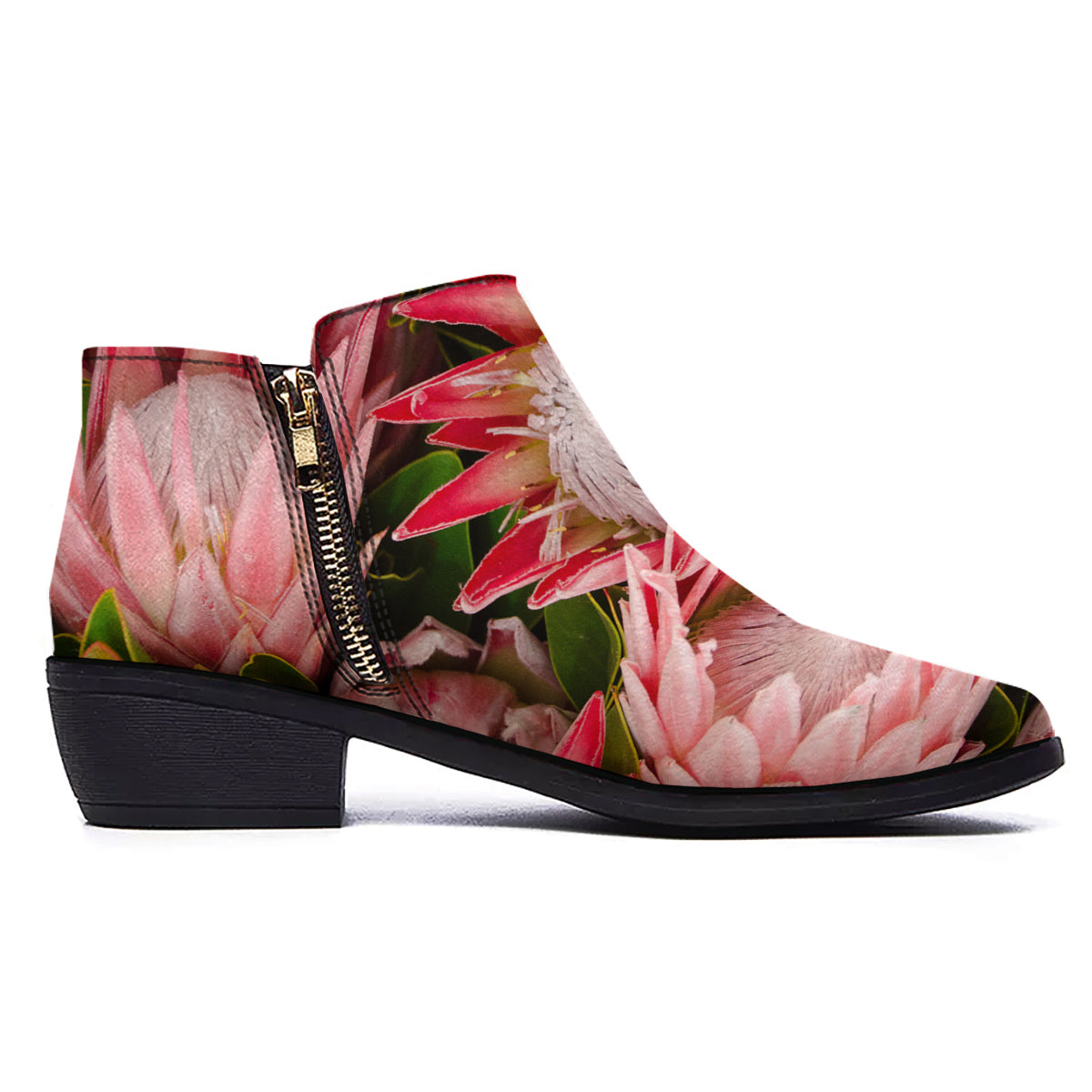 Proteas Bunches Print Ankle Boots-grizzshop
