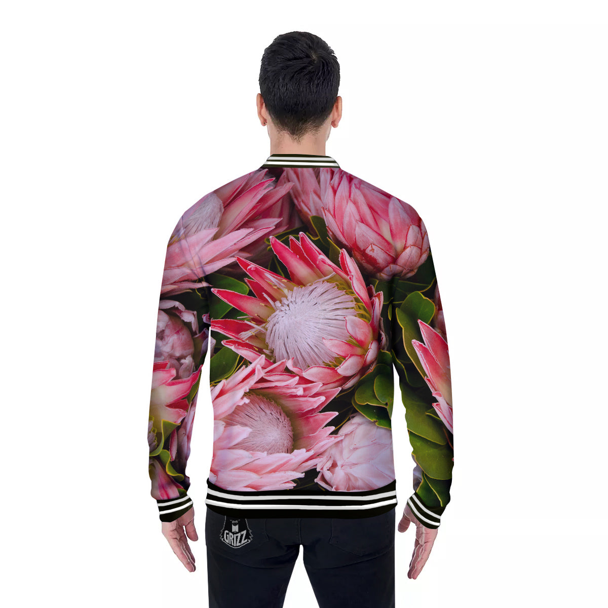 Proteas Bunches Print Baseball Jacket-grizzshop
