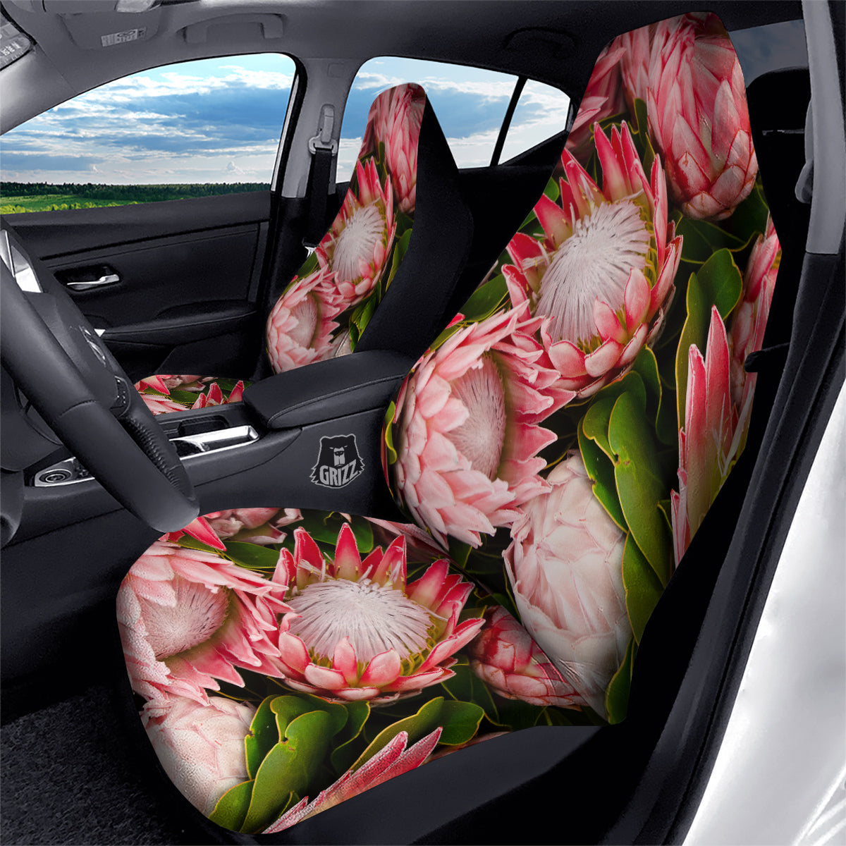 Proteas Bunches Print Car Seat Covers-grizzshop