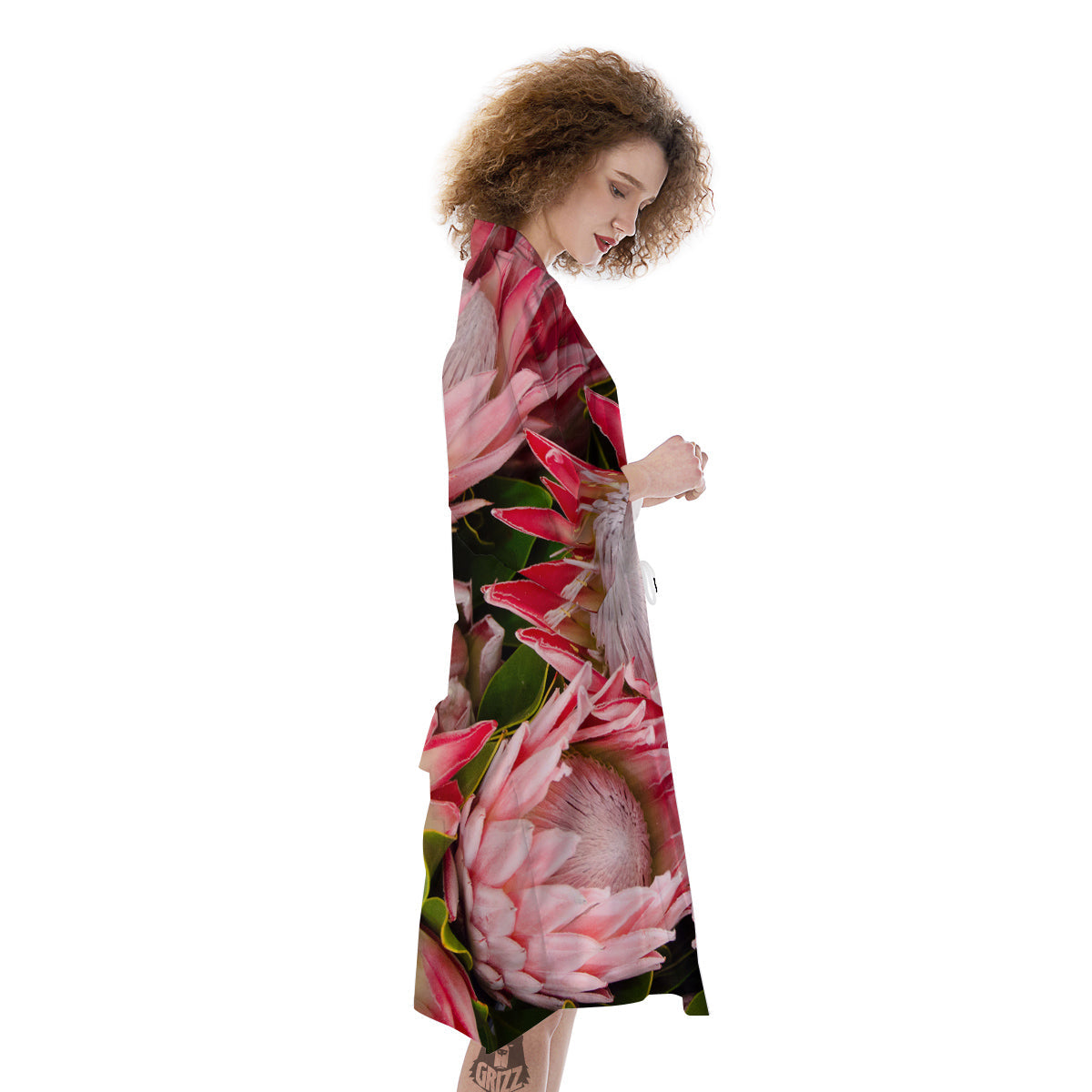 Proteas Bunches Print Kimono-grizzshop