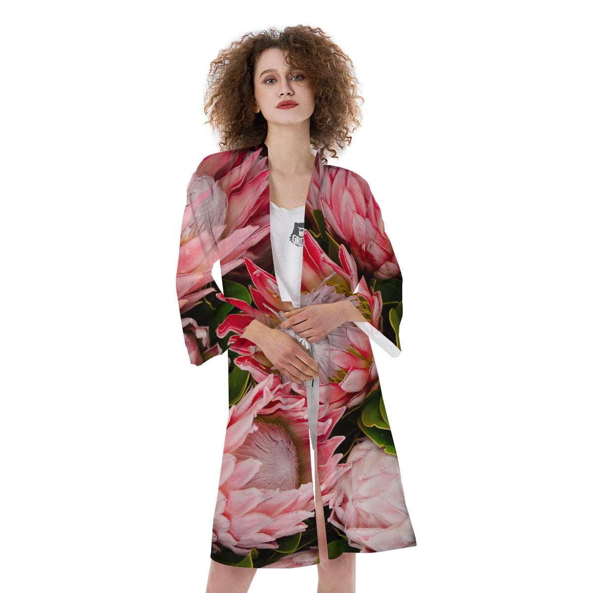 Proteas Bunches Print Kimono-grizzshop