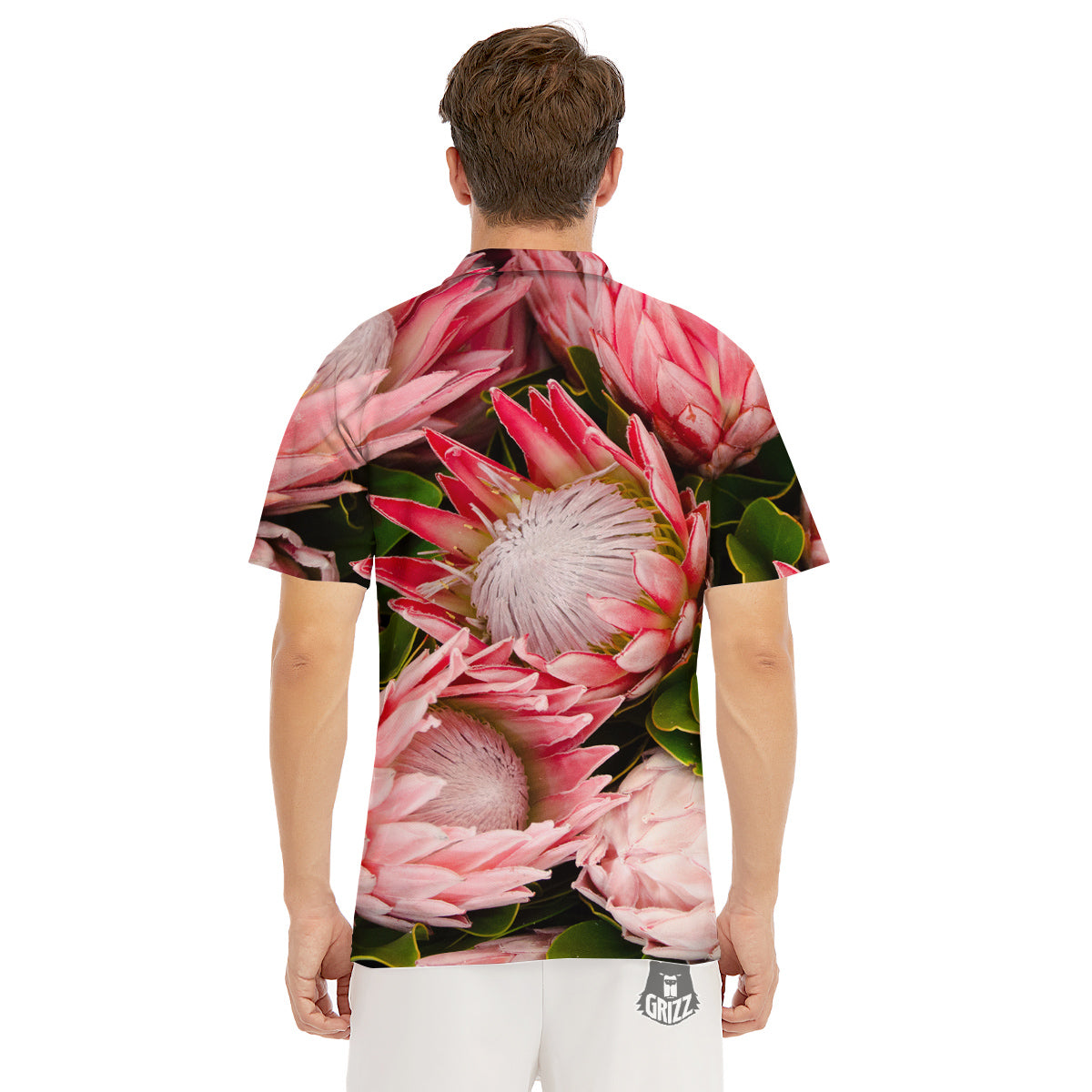 Proteas Bunches Print Men's Golf Shirts-grizzshop
