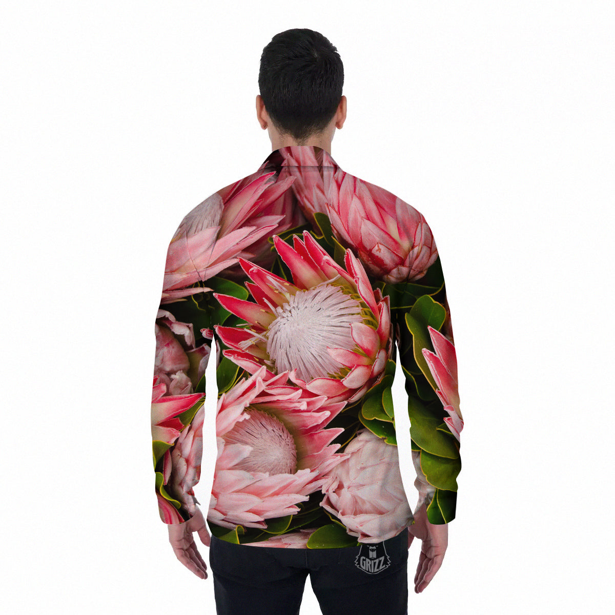 Proteas Bunches Print Men's Long Sleeve Shirts-grizzshop