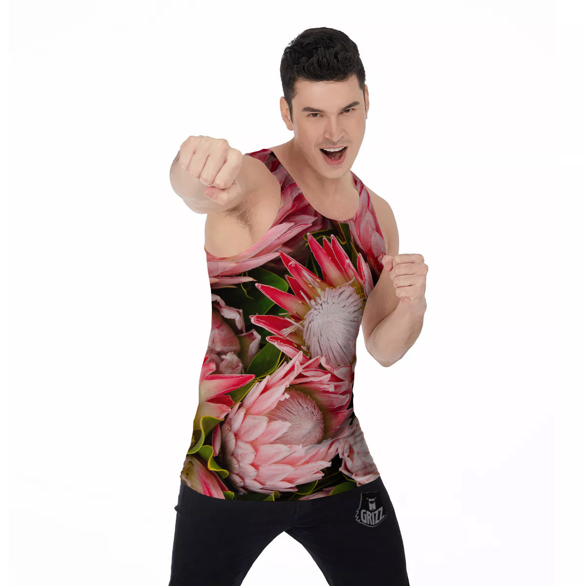 Proteas Bunches Print Men's Tank Top-grizzshop