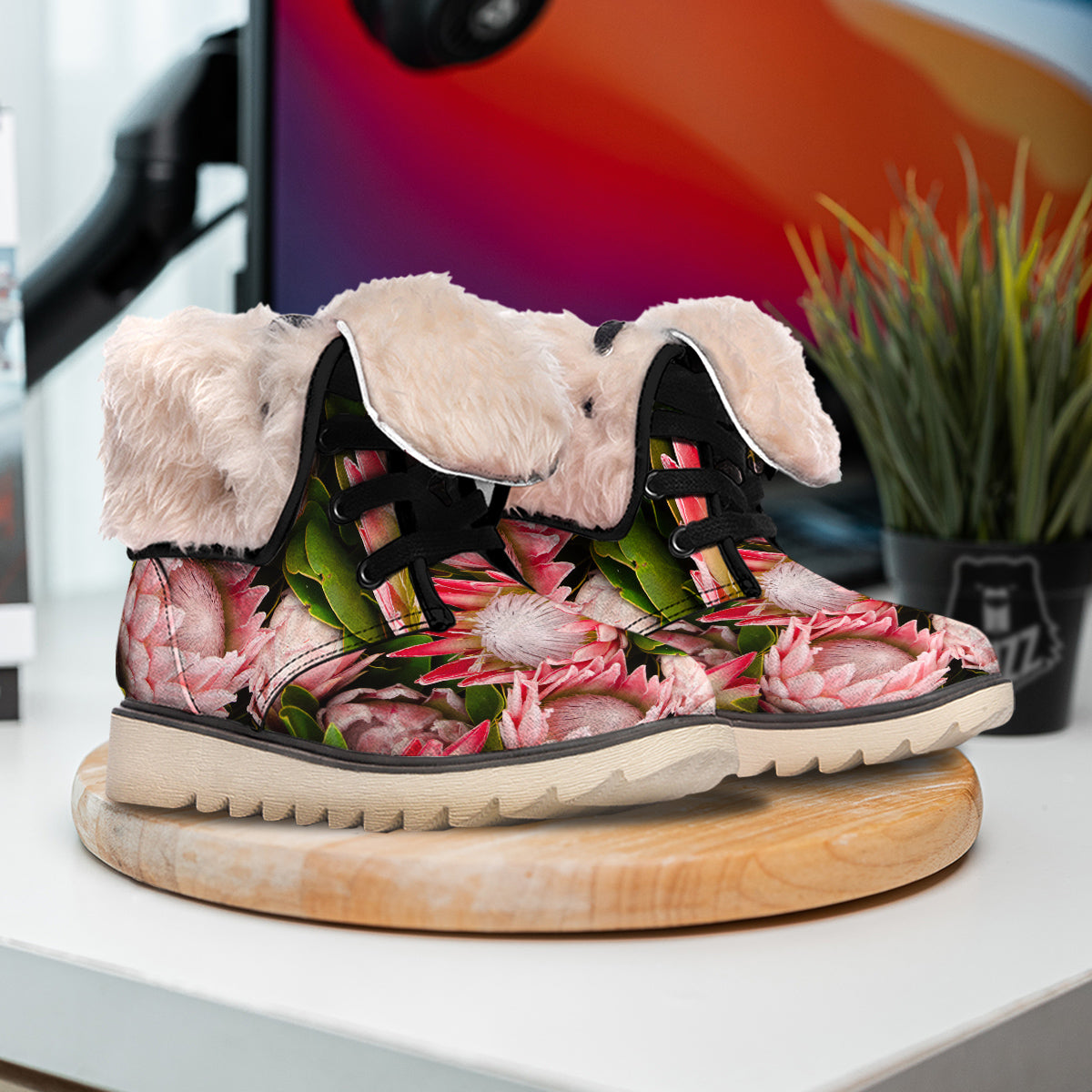 Proteas Bunches Print Snow Boots-grizzshop