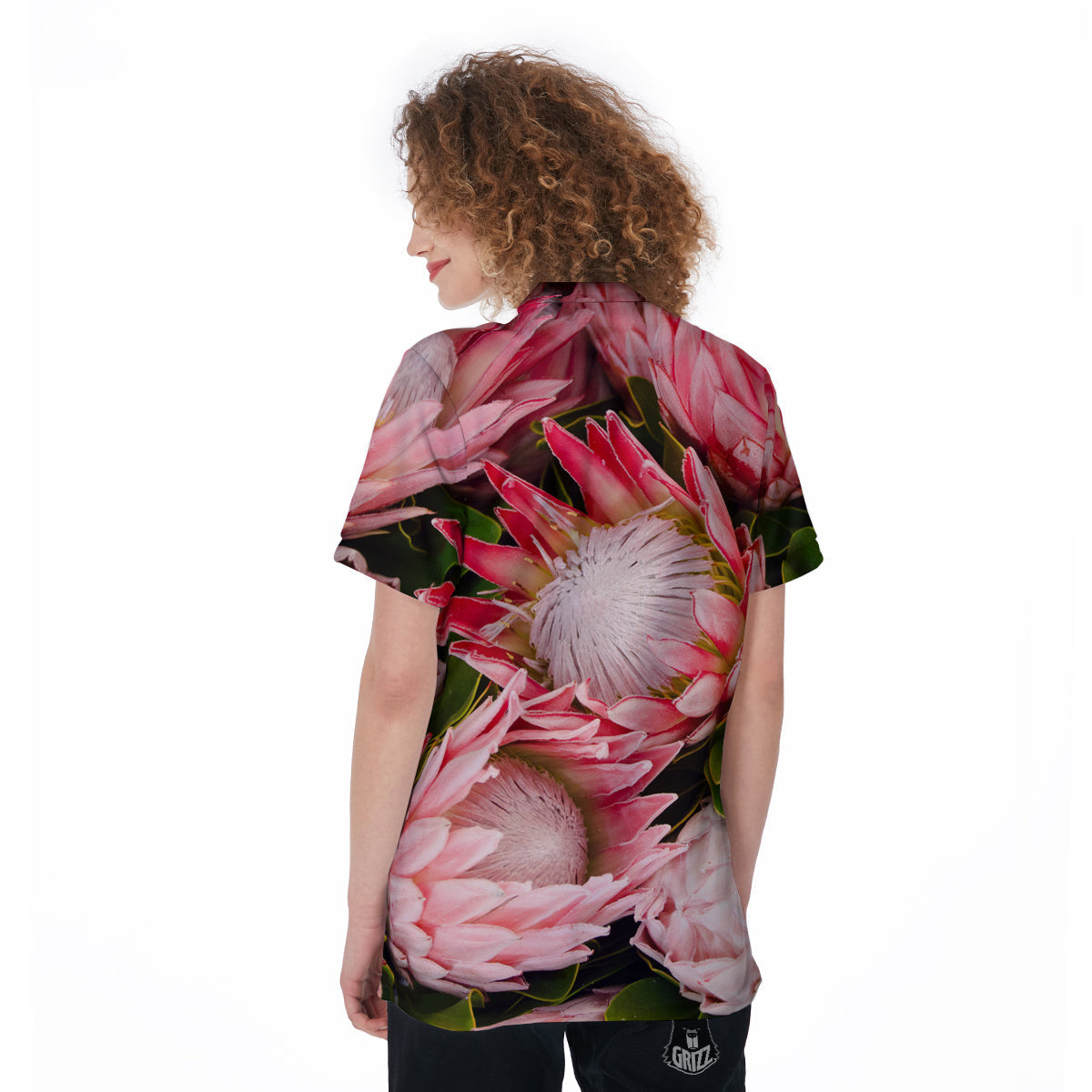 Proteas Bunches Print Women's Golf Shirts-grizzshop