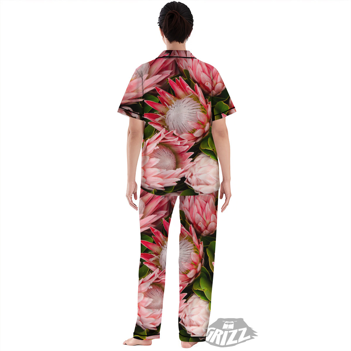 Proteas Bunches Print Women's Pajamas Set-grizzshop