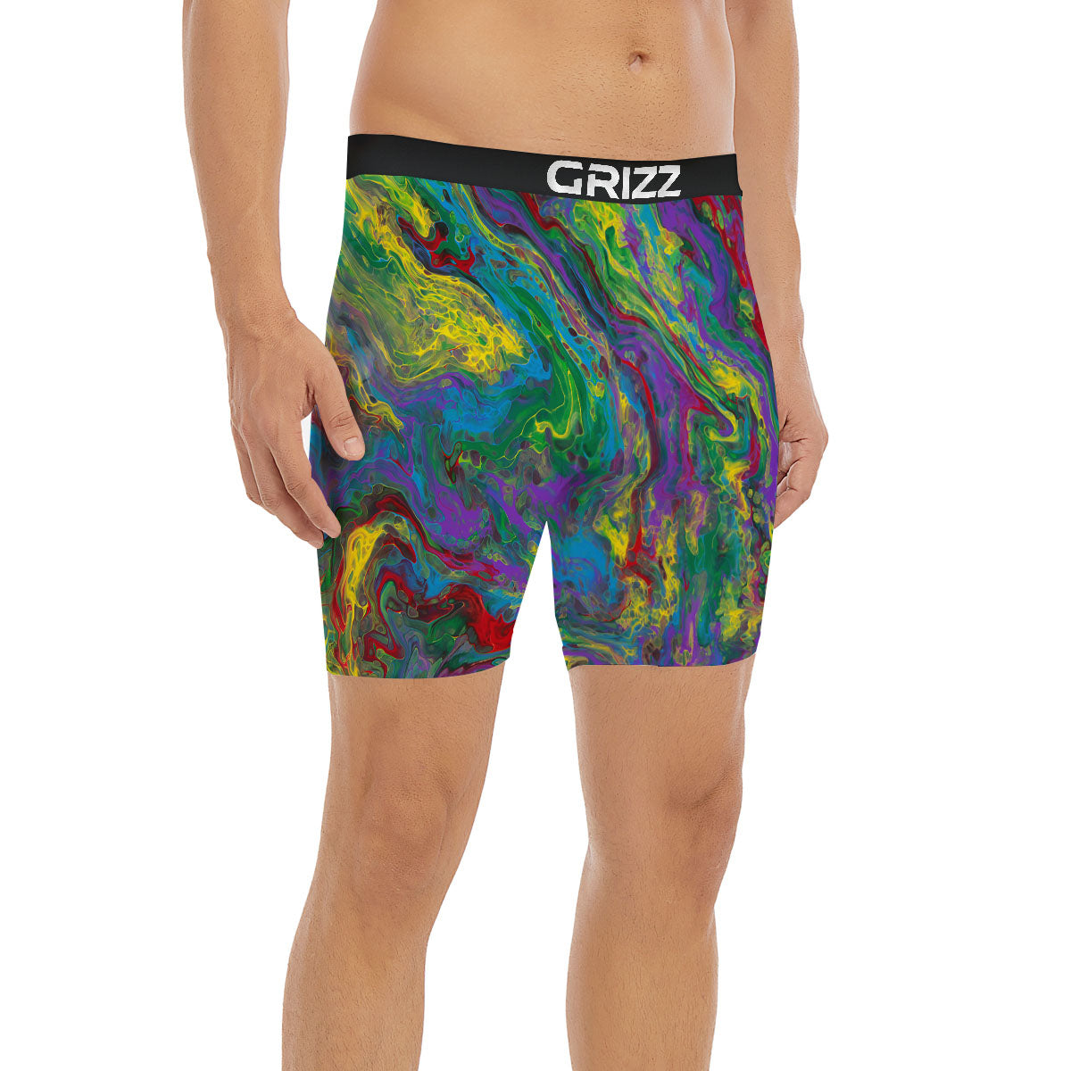 Psychedelic Abstract Print Boxer Briefs-grizzshop