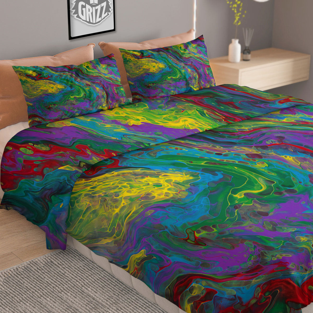 Psychedelic Abstract Print Duvet Cover Bedding Set