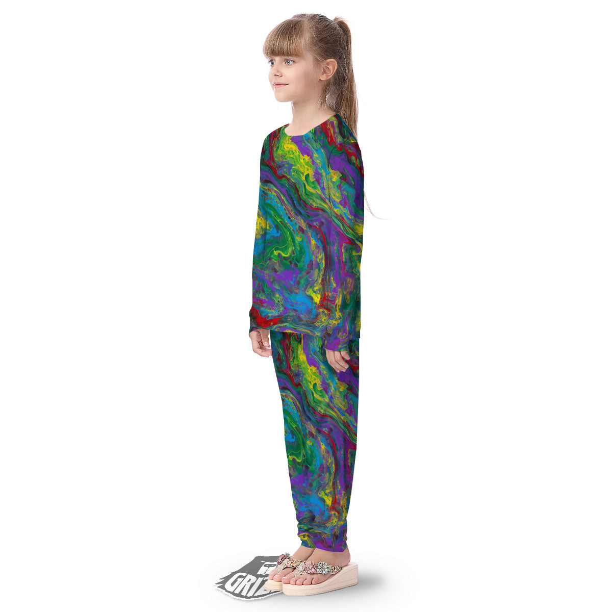 Psychedelic Abstract Print Kid's Pajamas-grizzshop