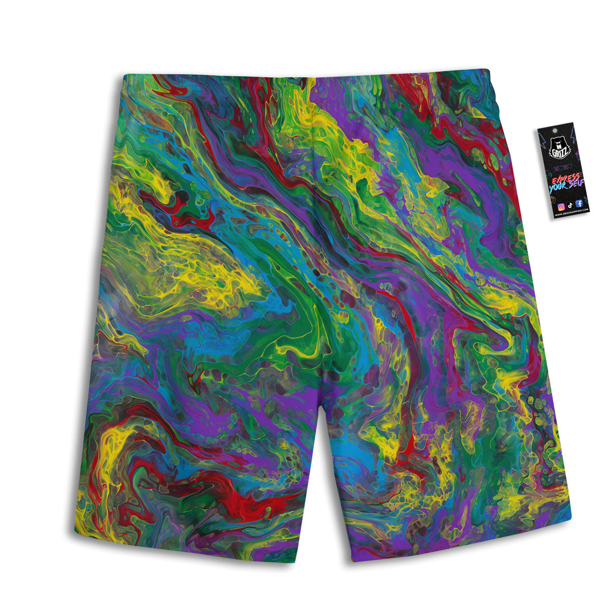 Psychedelic Abstract Print Men's Athletic Shorts