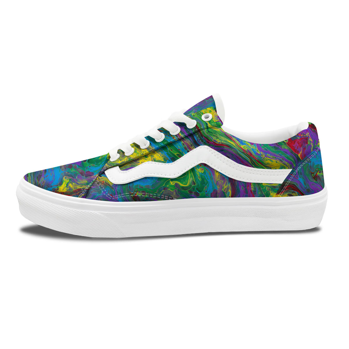 Psychedelic Abstract Print Skate Shoes-grizzshop