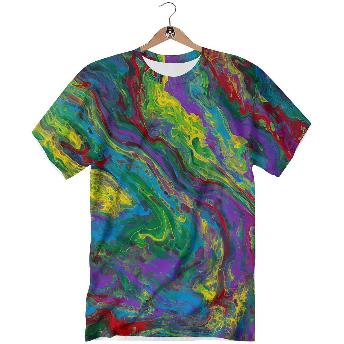 Psychedelic Abstract Print T-Shirt-grizzshop