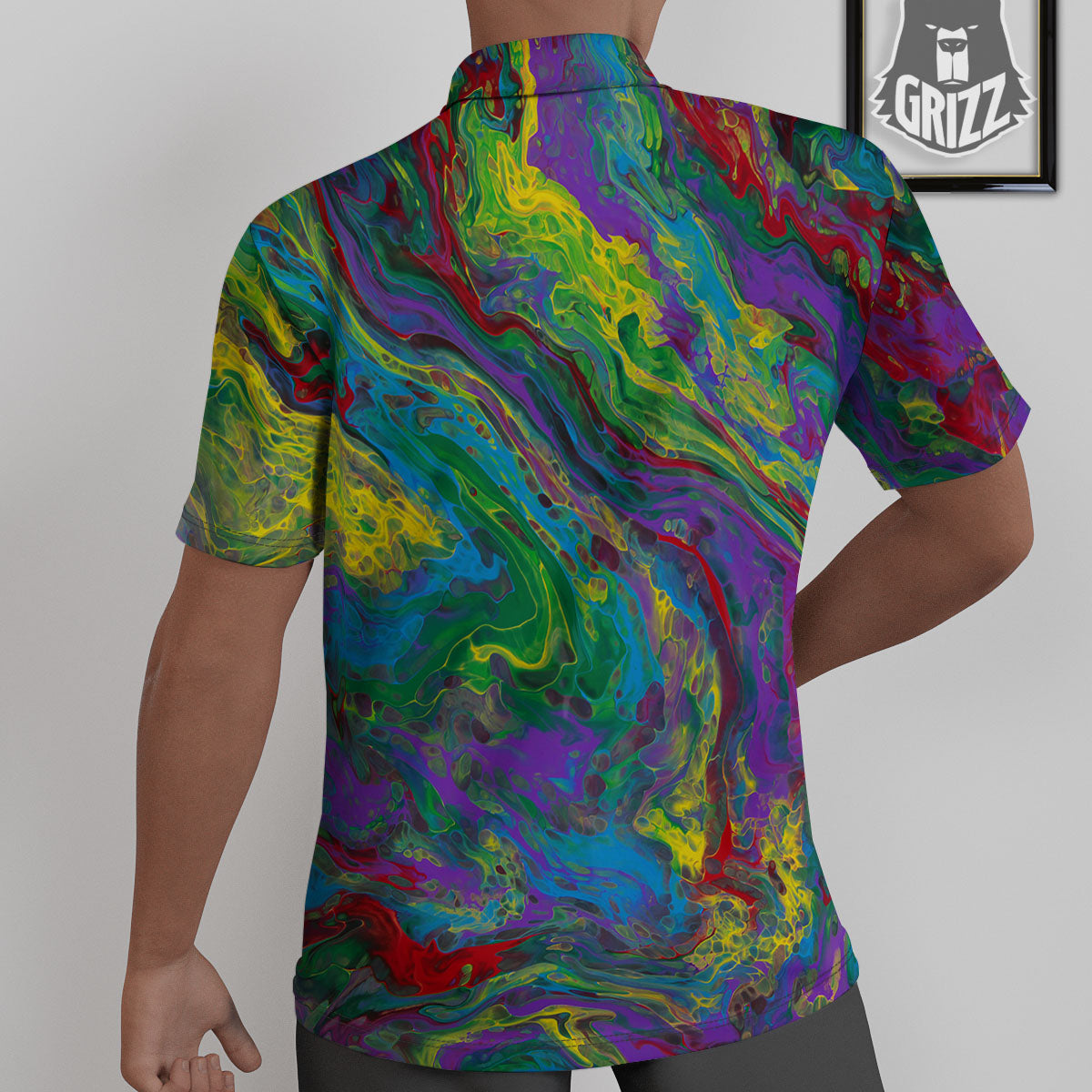 Psychedelic Abstract Print Untucked Shirts-grizzshop