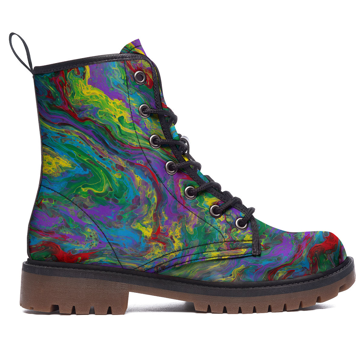 Psychedelic Abstract Print Work Boots-grizzshop