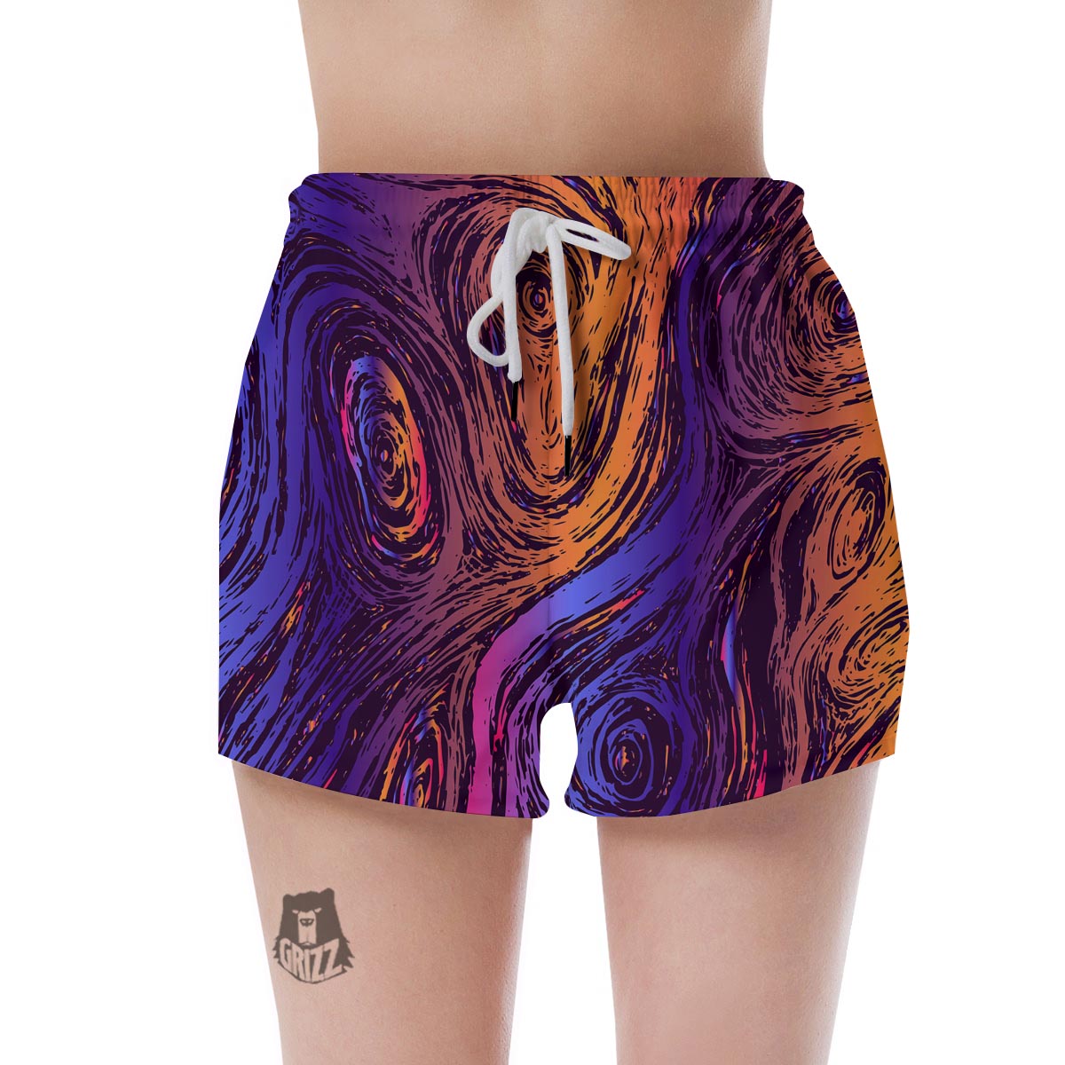 Psychedelic Abstract Women's Shorts-grizzshop