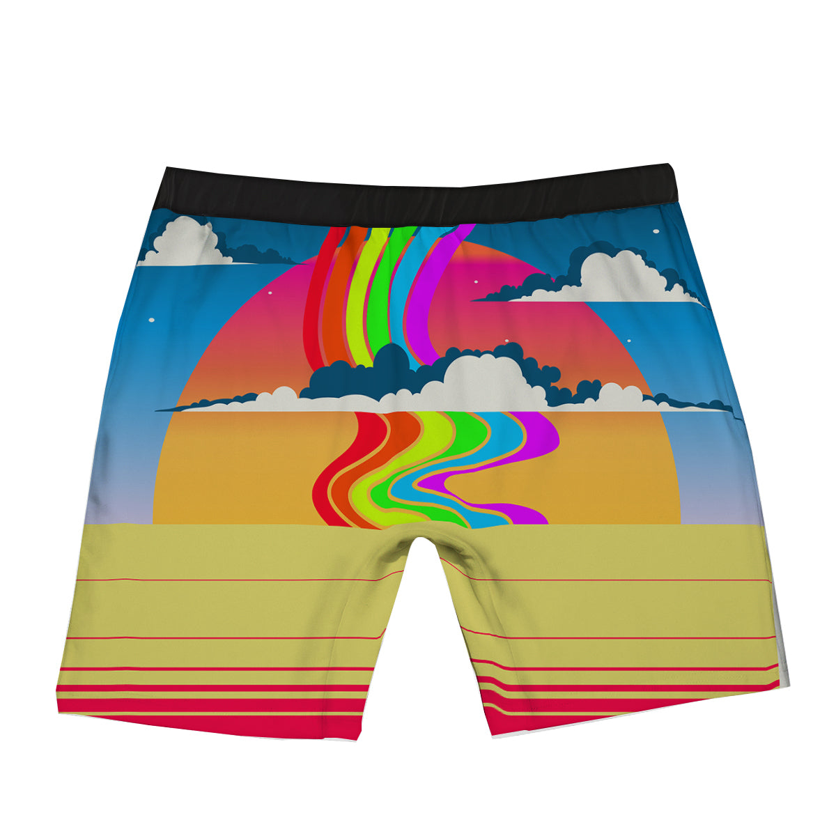 Psychedelic And Gradient Sky Rainbow Print Boxer Briefs-grizzshop