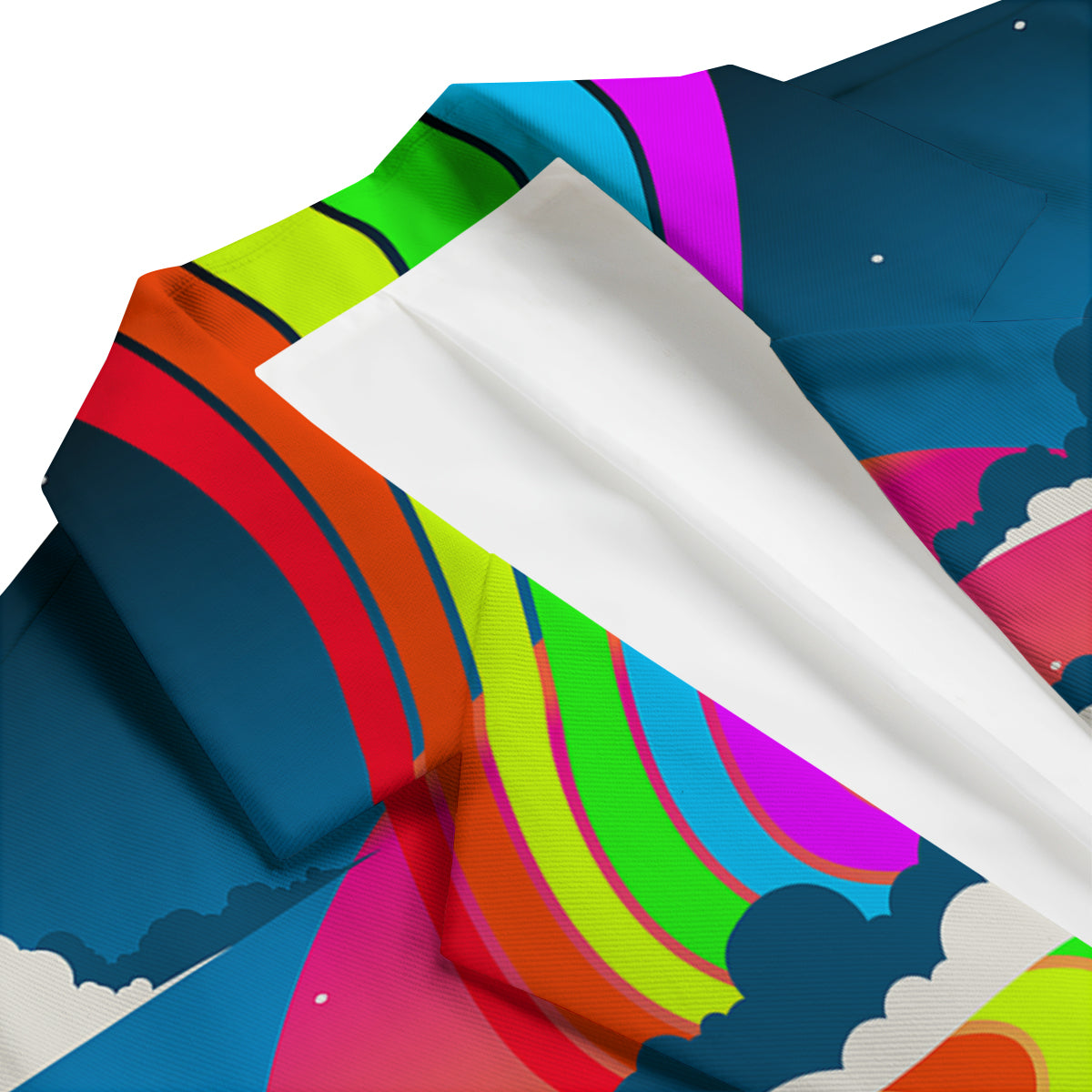 Psychedelic And Gradient Sky Rainbow Print Men's Blazer-grizzshop