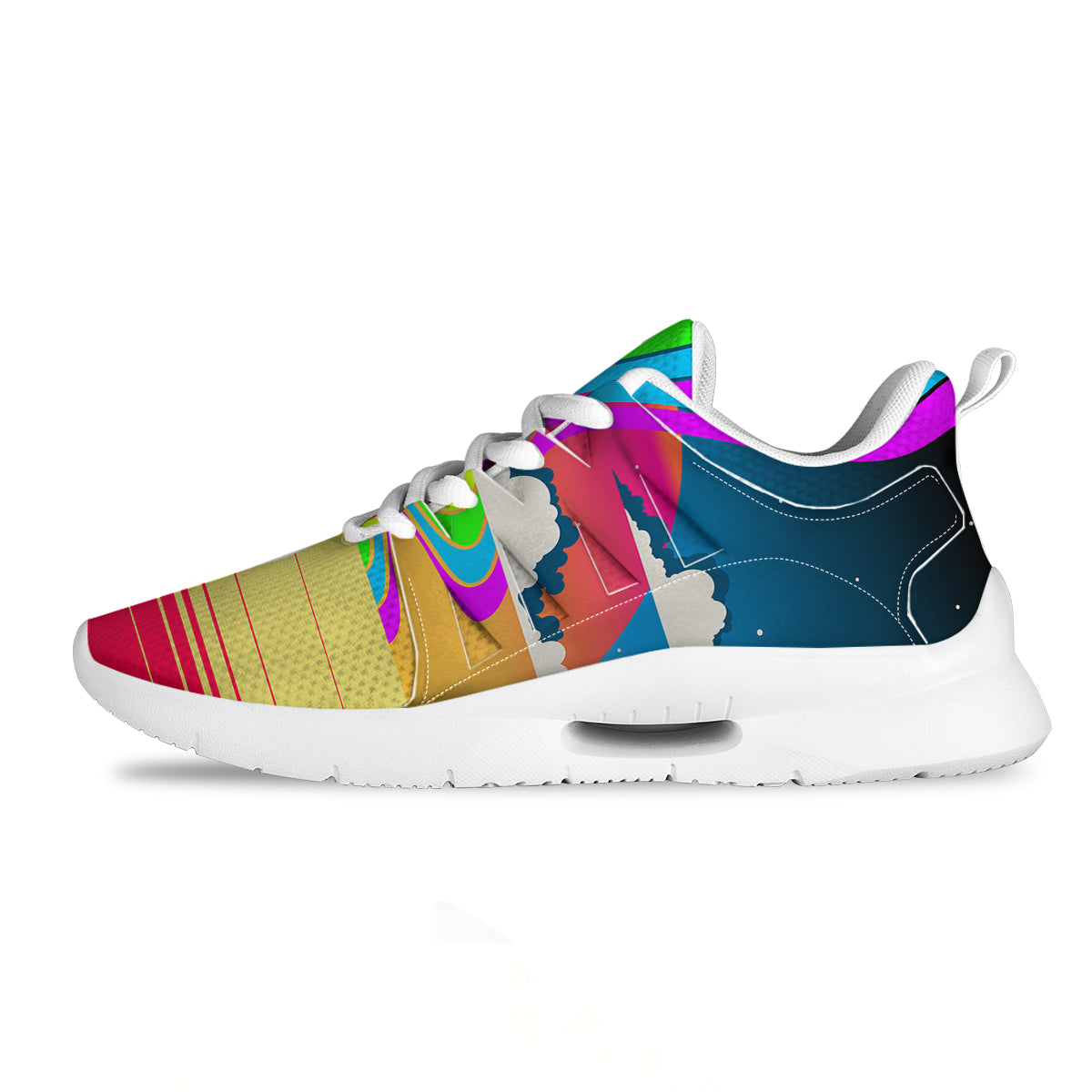 Psychedelic And Gradient Sky Rainbow Print Tennis Shoes-grizzshop