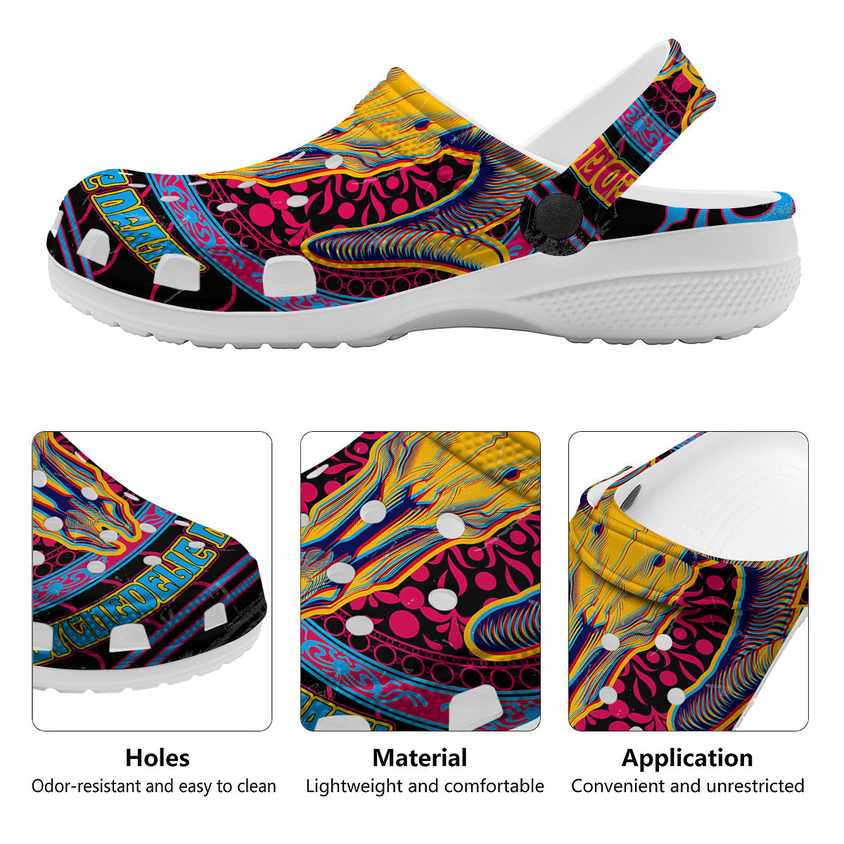 Psychedelic And Ram Skull Print Clog-grizzshop