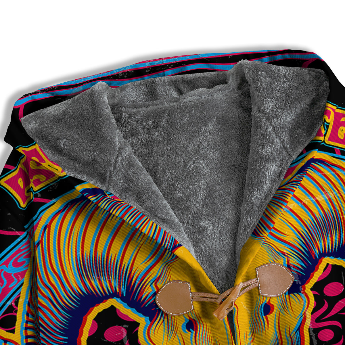 Psychedelic And Ram Skull Print Men's Windbreaker Jacket-grizzshop