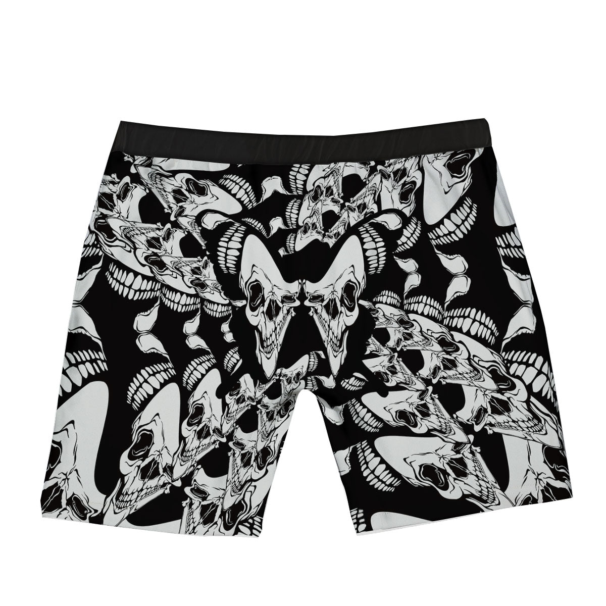 Psychedelic Black And White Skull Print Boxer Briefs-grizzshop