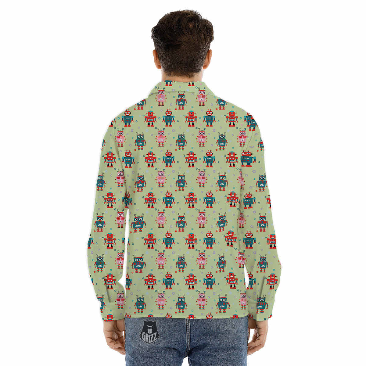 Psychedelic Black And White Skull Print Men's Dress Shirts-grizzshop