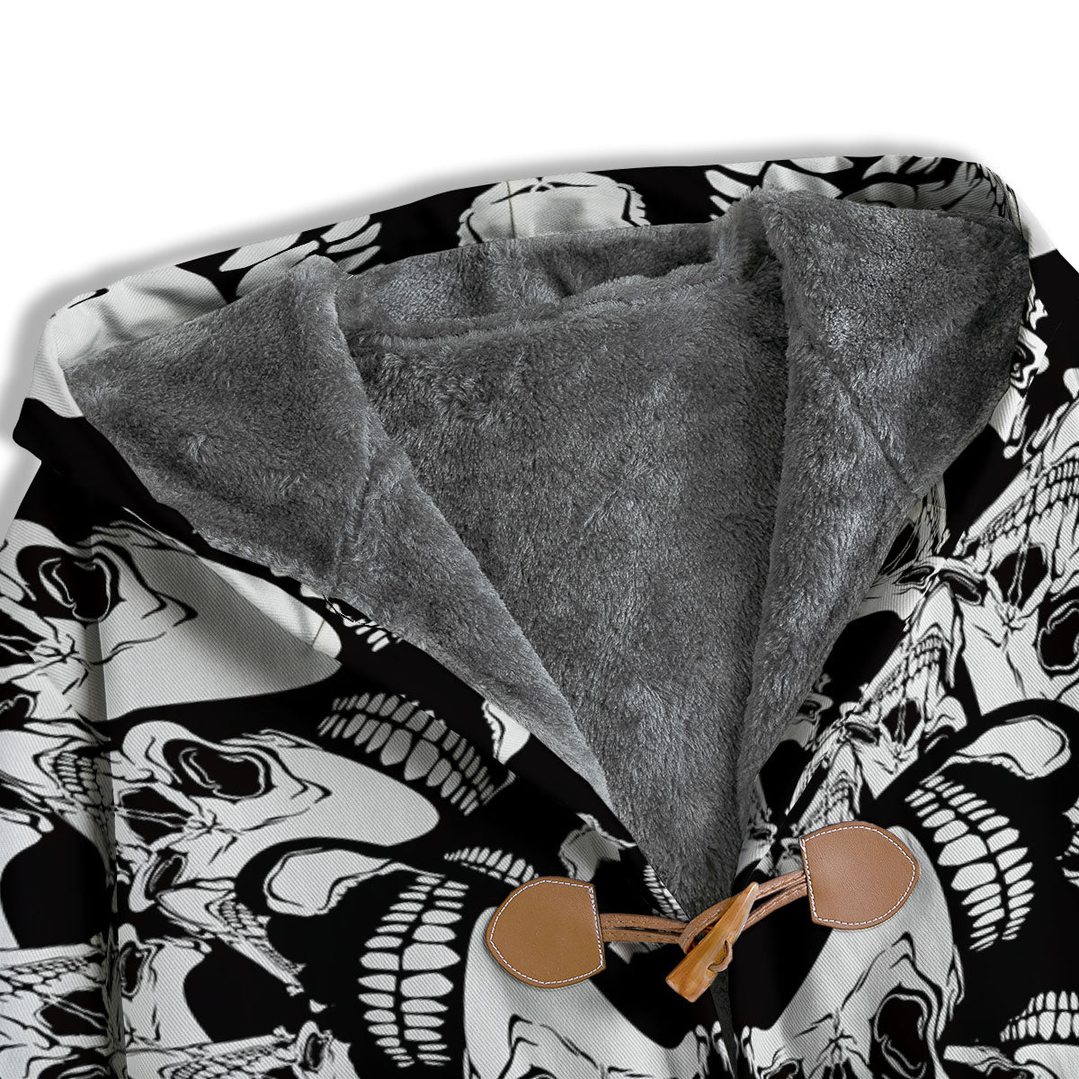 Psychedelic Black And White Skull Print Men's Windbreaker Jacket-grizzshop