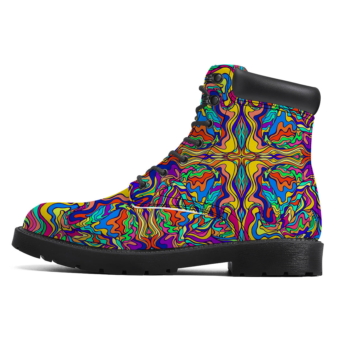 Psychedelic Colorful Fractal Mirror Print Boots-grizzshop
