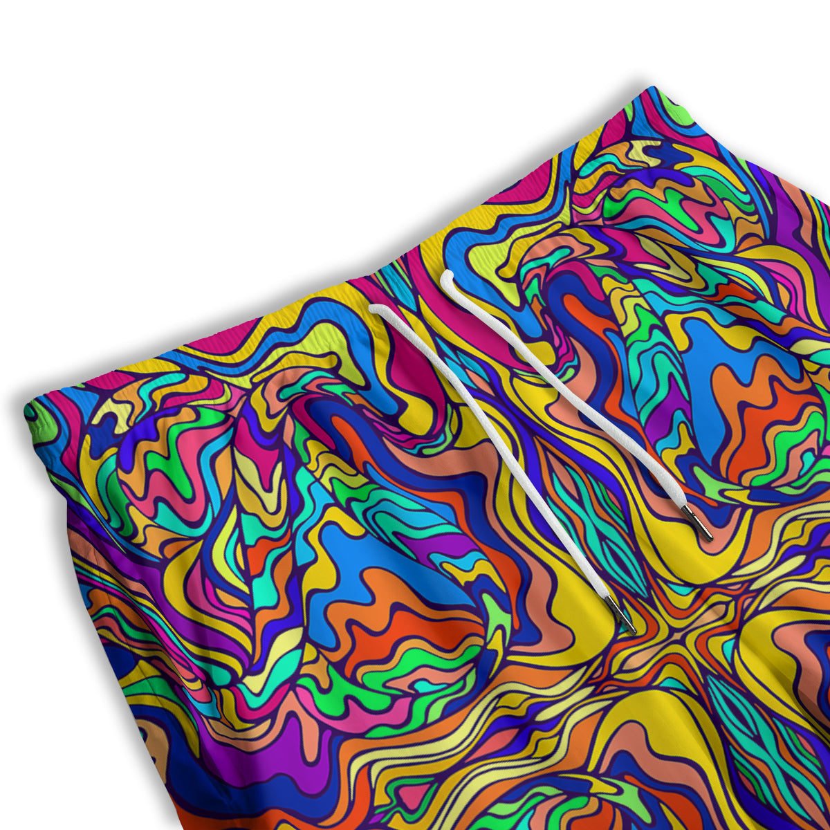 Psychedelic Colorful Fractal Mirror Print Men's Athletic Shorts