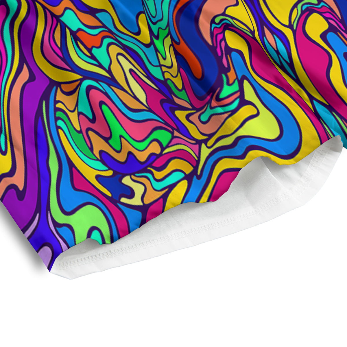 Psychedelic Colorful Fractal Mirror Print Men's Athletic Shorts