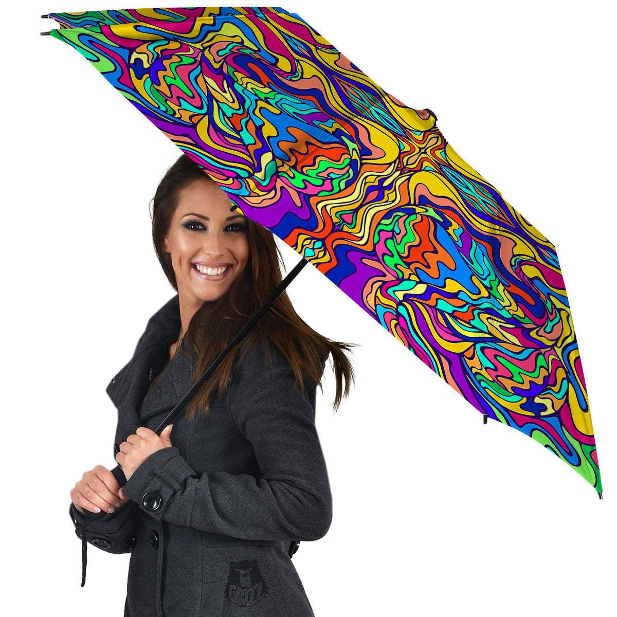 Psychedelic Colorful Fractal Mirror Print Umbrella-grizzshop