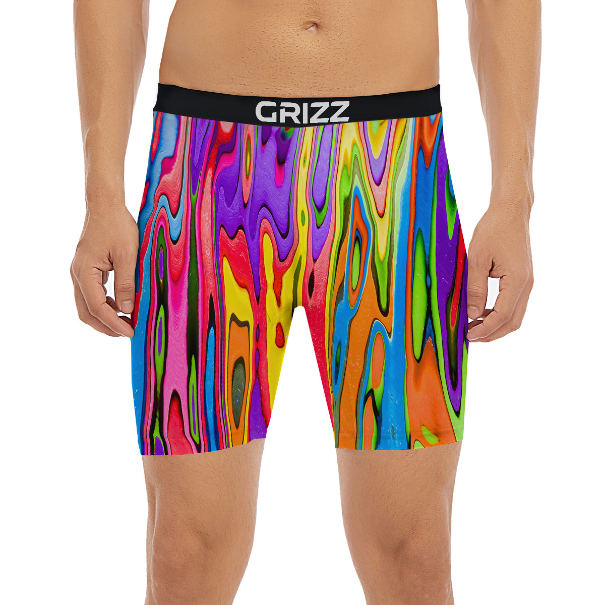 Psychedelic Colorful Print Boxer Briefs-grizzshop