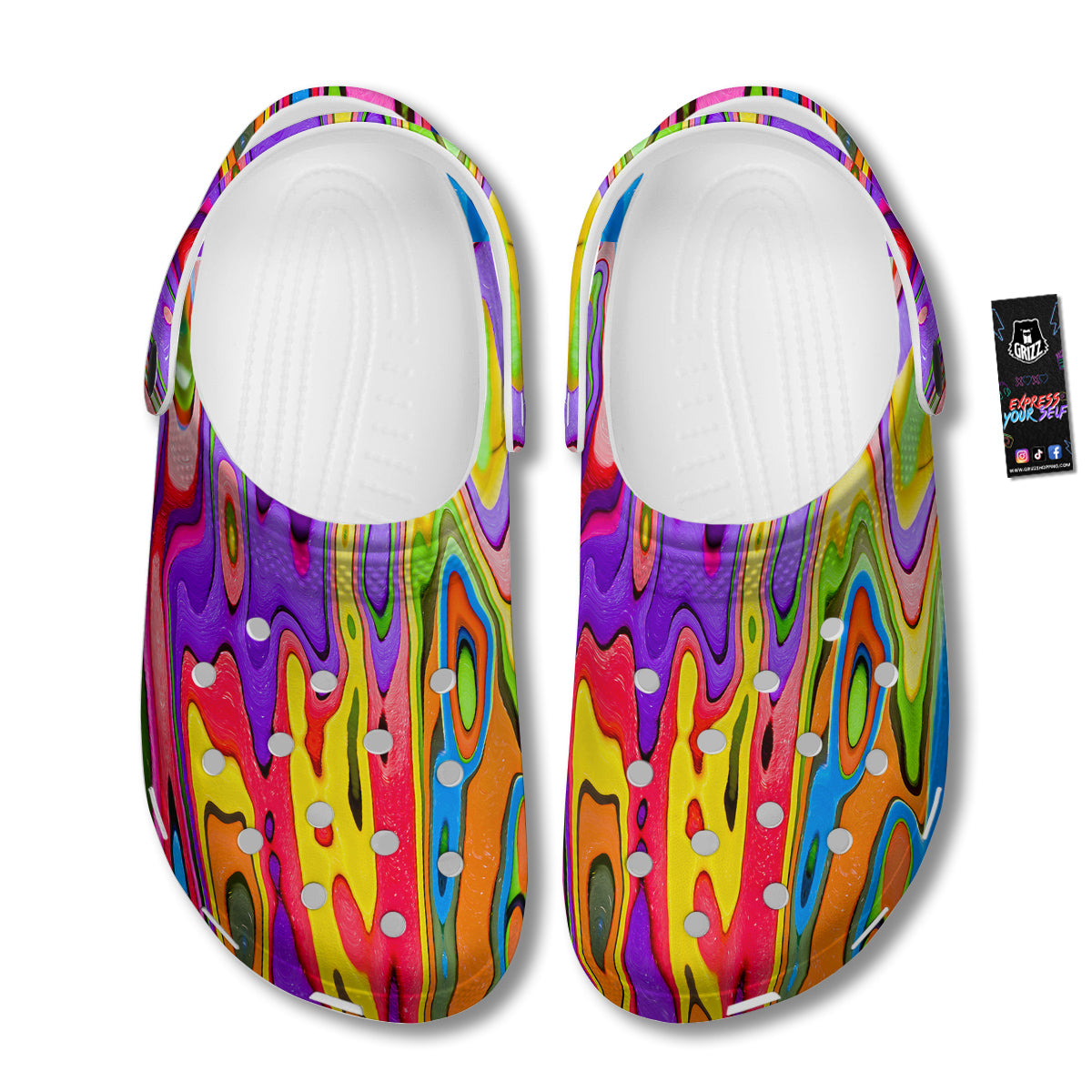 Psychedelic Colorful Print Clog-grizzshop