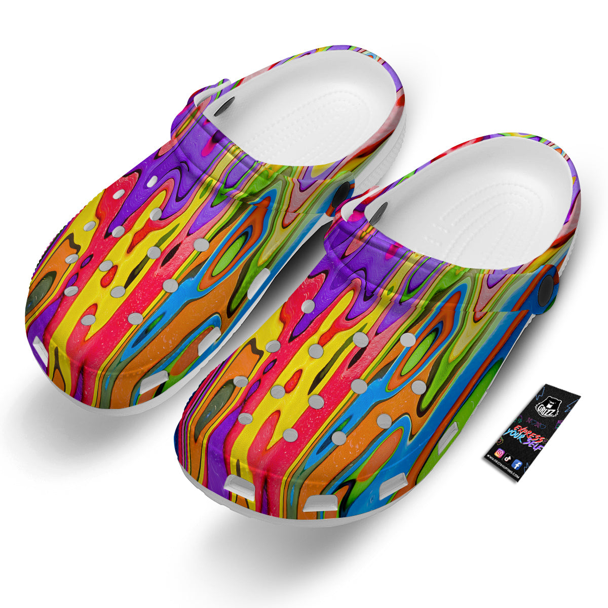Psychedelic Colorful Print Clog-grizzshop