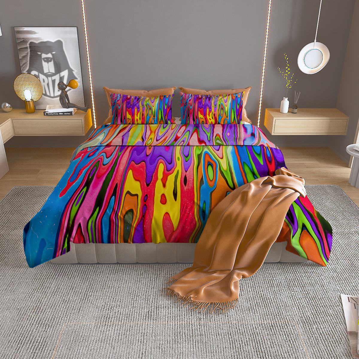 Pink Heart Cute Print Pattern Duvet Cover Bedding Set