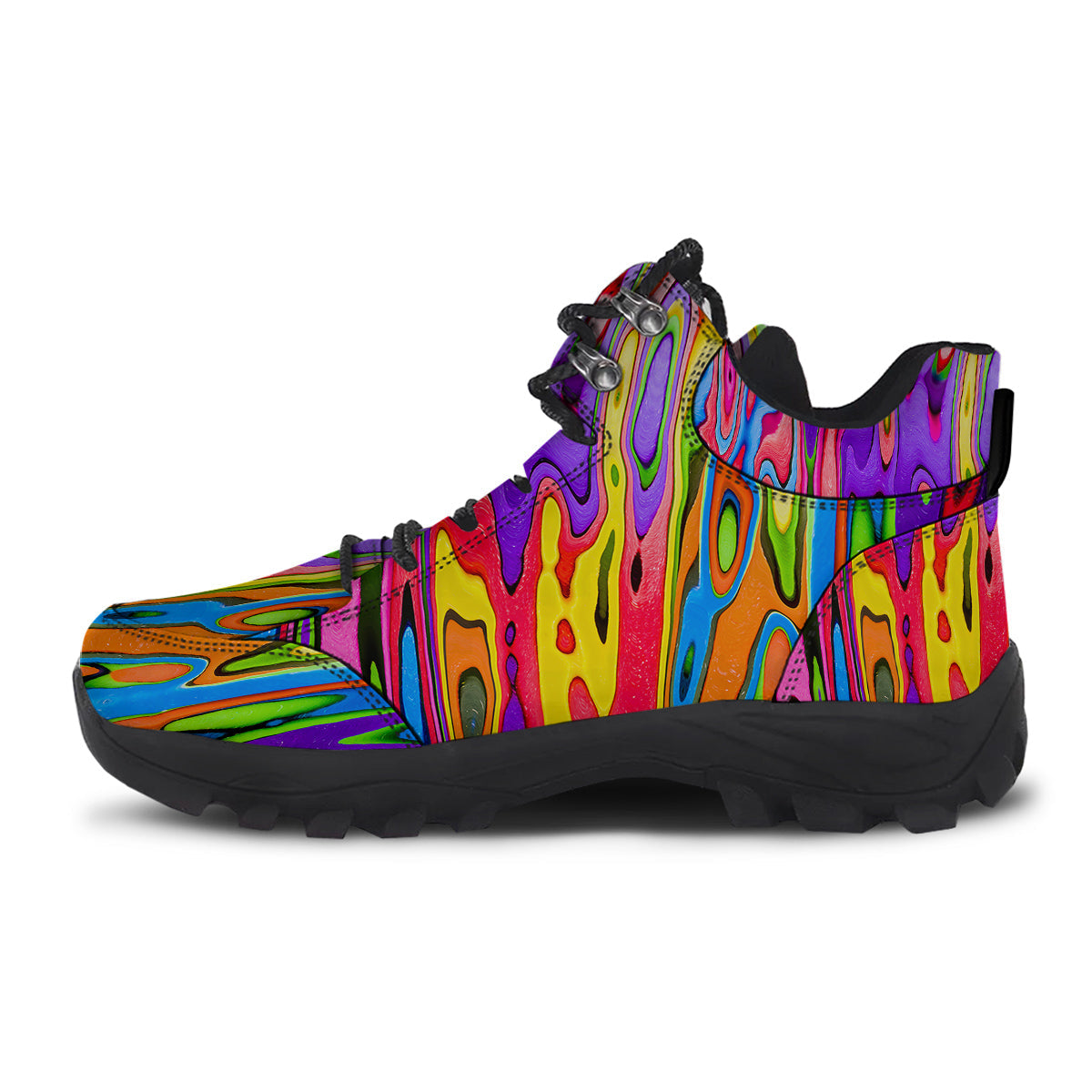 Psychedelic Colorful Print Hiking Shoes-grizzshop