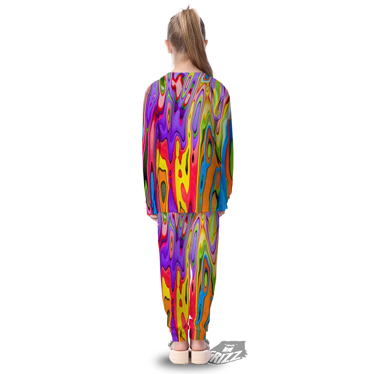 Psychedelic Colorful Print Kid's Pajamas-grizzshop