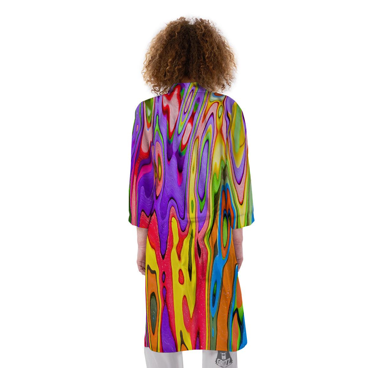 Psychedelic Colorful Print Kimono-grizzshop
