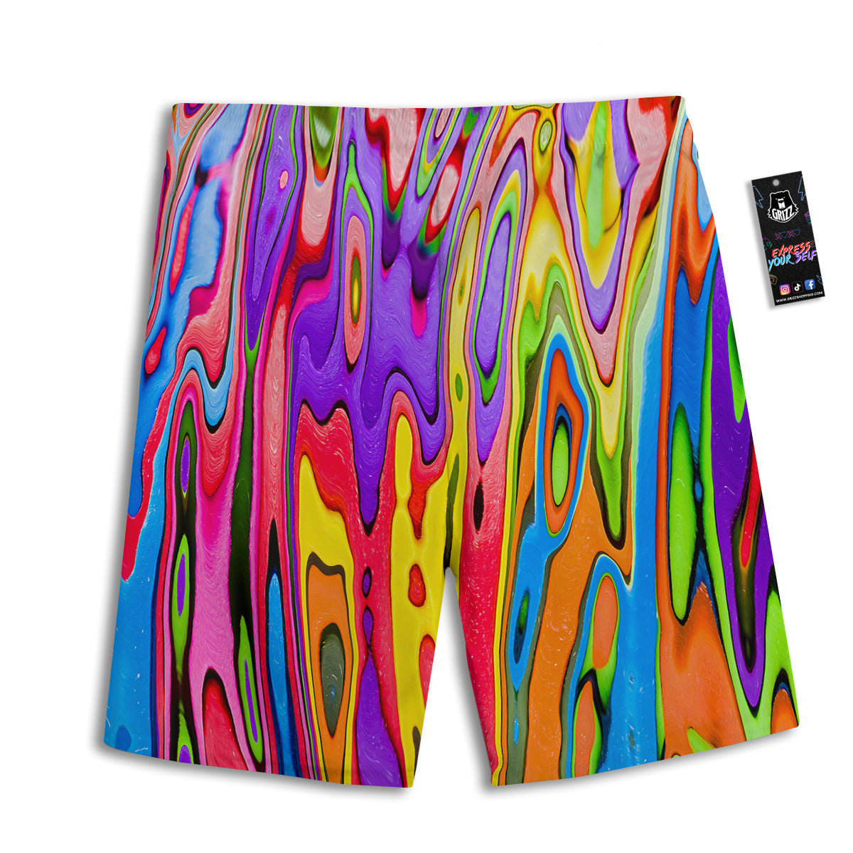Psychedelic Colorful Print Men's Athletic Shorts