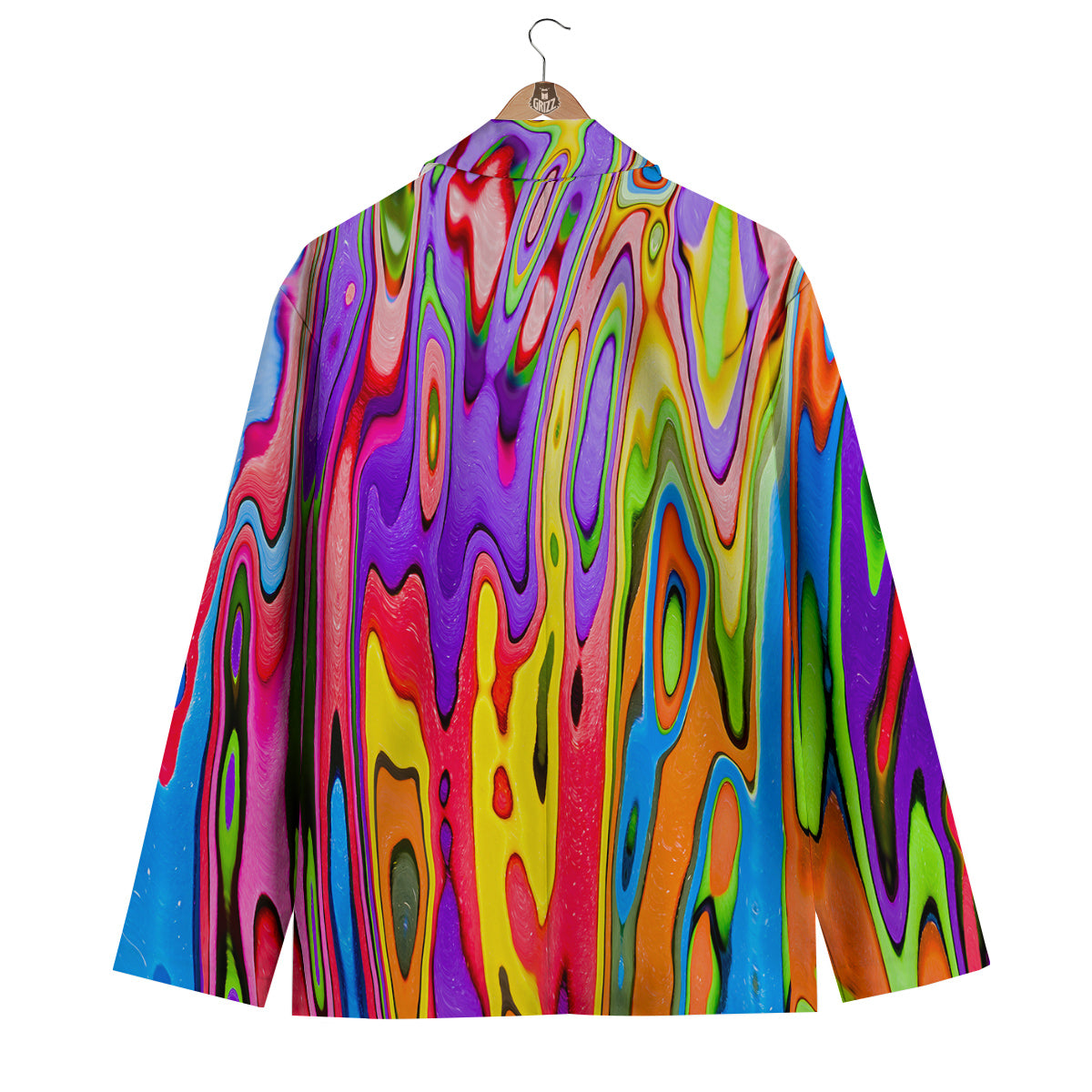 Psychedelic Colorful Print Men's Blazer-grizzshop